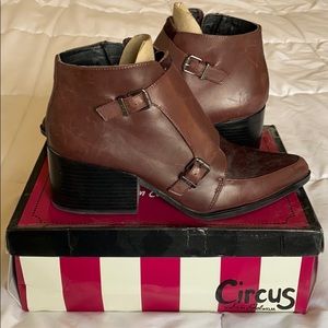 Sam Edelman Maroon Genuine Leather Ankle Boot